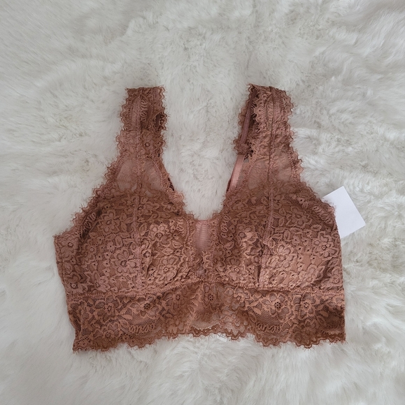 💐AERIE EYELASH LACE PADDED PLUNGE BRALETTE SIZE L - Picture 6 of 9